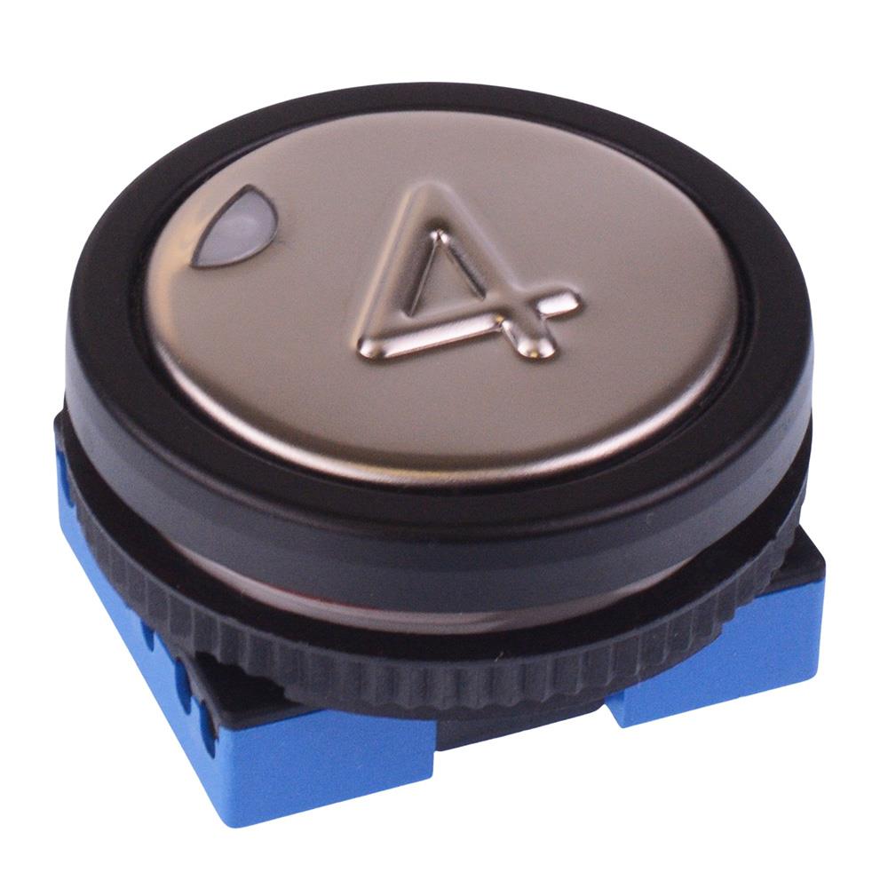 LPI5112R1K21704 APEM '4' Red 12V illuminated Large Actuator Push Button Switch IP53