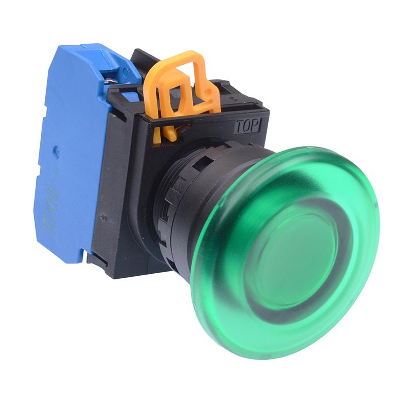 YW1L-A4E10Q4G Green 24V illuminated 22mm Mushroom Maintained Push Button Switch NO IP65 IDEC