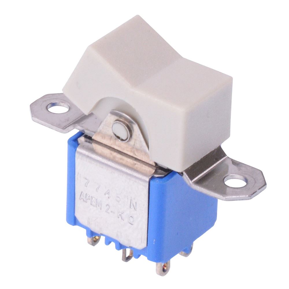 7746NA APEM Grey On-On Panel Mount Rocker Switch DPDT 4A 30VDC