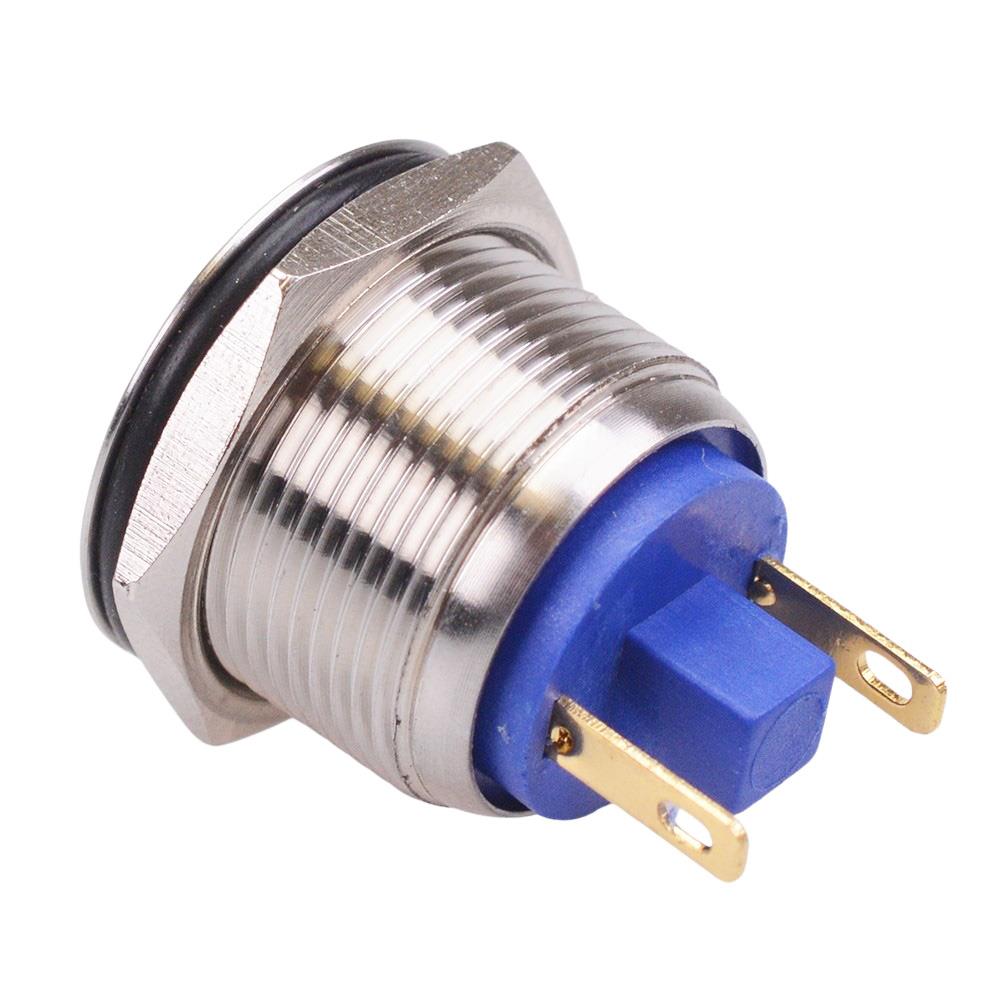 Off-(On) Momentary 19mm Stainless Steel Vandal Push Button Switch 2A SPST