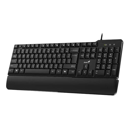 Genius KB-100XP UK USB Wired Keyboard With Palm Rest Black
