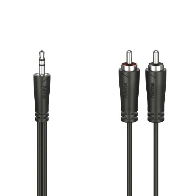 Dr.Tech 3m 3.5mm Jack To 2 X RCA Cable - AUX Twin Phono Lead, Stereo Audio, Worldwide Use