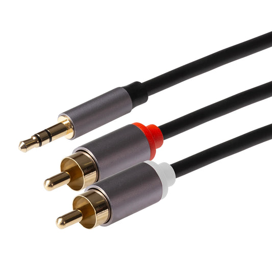 Maplin 3.5mm Aux Stereo TRS Jack Plug to Twin RCA Phono Audio Cable (3 Metre)