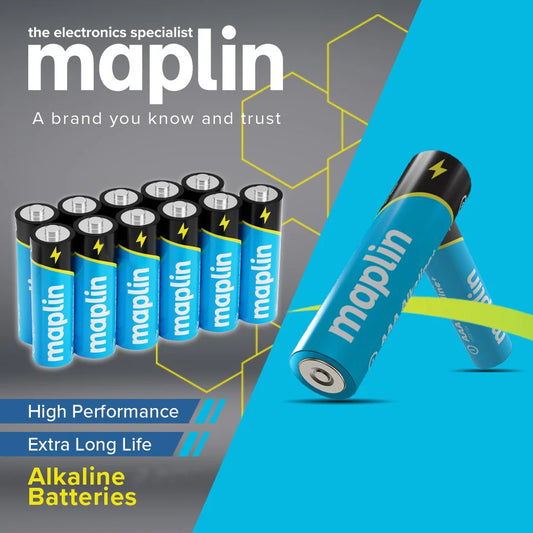 Maplin 12x AA LR6 /6x AAA LR03 1.5V Alkaline batteries 7 Year Shelf Life High Performance