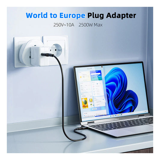 Maplin EU Worldwide Socket Travel Adapter, 250V, 13A (European Plug)