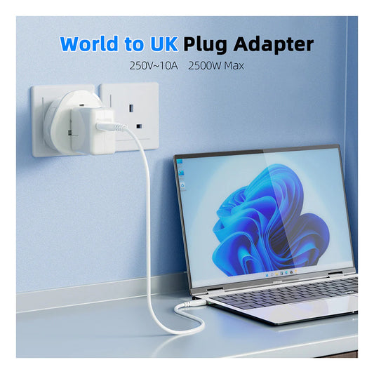 Maplin UK Plug to Worldwide Socket Travel Adapter 250V 13A - White
