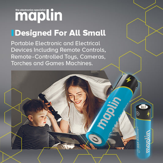 Maplin AA LR6 1.5V Alkaline Batteries 7 Year Shelf Life High Performance - Pack of 10