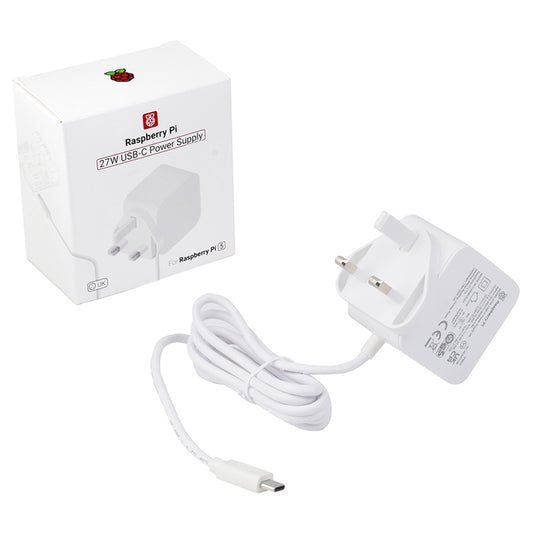 Raspberry Pi 5 27W 5A USB-C Power Supply, UK Plug Box