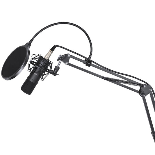ProSound USB Condenser Cardioid Microphone with Boom Arm Kit including Pop Filter