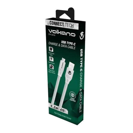 Volkano Slim Series USB To Type-C Cable, 1.2 Metre
