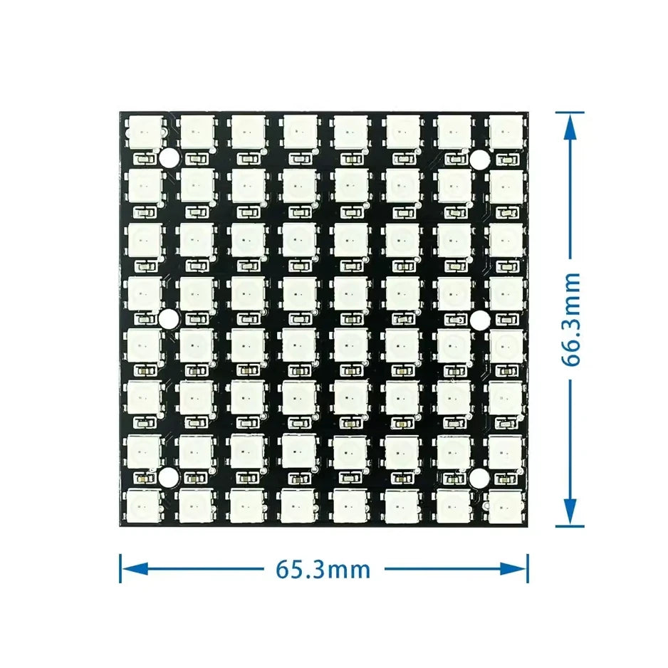 RGB LED Matrix Panel WS2812B 8×8 Addressable 64-Bit 5V