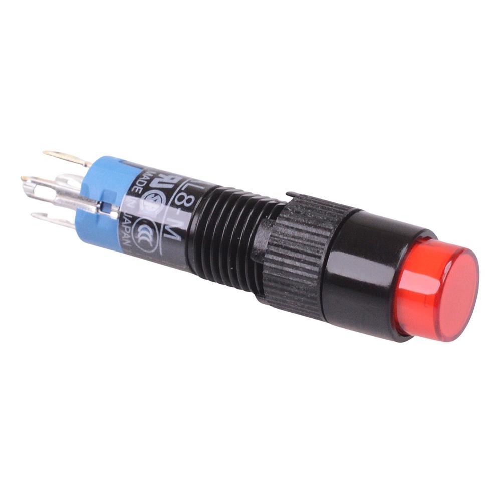 AL8M-A11R Red 8mm illuminated Latching Round Push Button 8mm SPDT