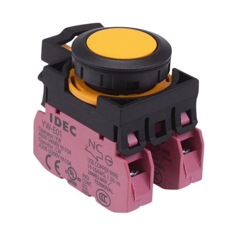 CW1B-A1E02Y Yellow Maintained Push Button Switch 2NC IP65 IDEC