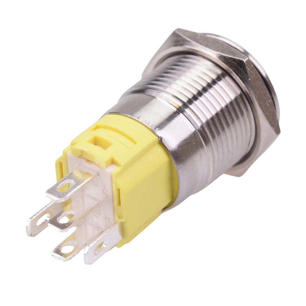 Blue LED Power On-On Latching 16mm Vandal Push Button Switch SPDT