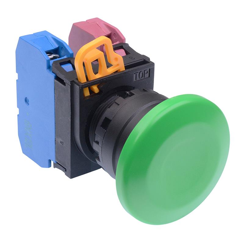 YW1B-A4E11G Green 22mm Mushroom Maintained Push Button Switch 1NO-1NC IP65 IDEC