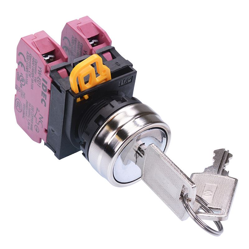 YW4K-2AE02 22mm Metal Bezel 2 Position Maintained Key Switch 2NC IP65 IDEC