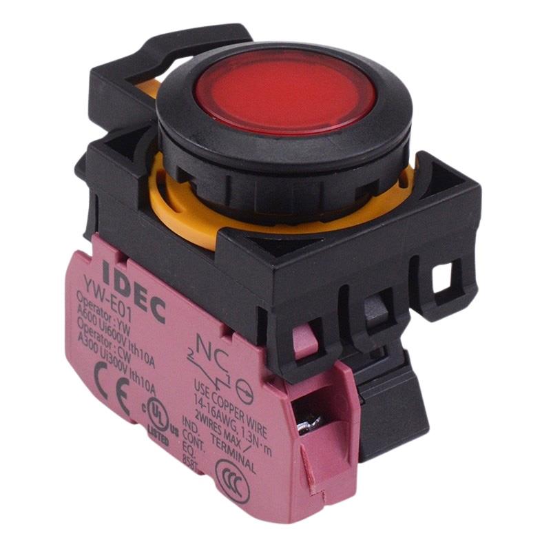 CW1L-A1E01Q4R Red 24V illuminated Maintained Push Button Switch 1NC IP65 IDEC