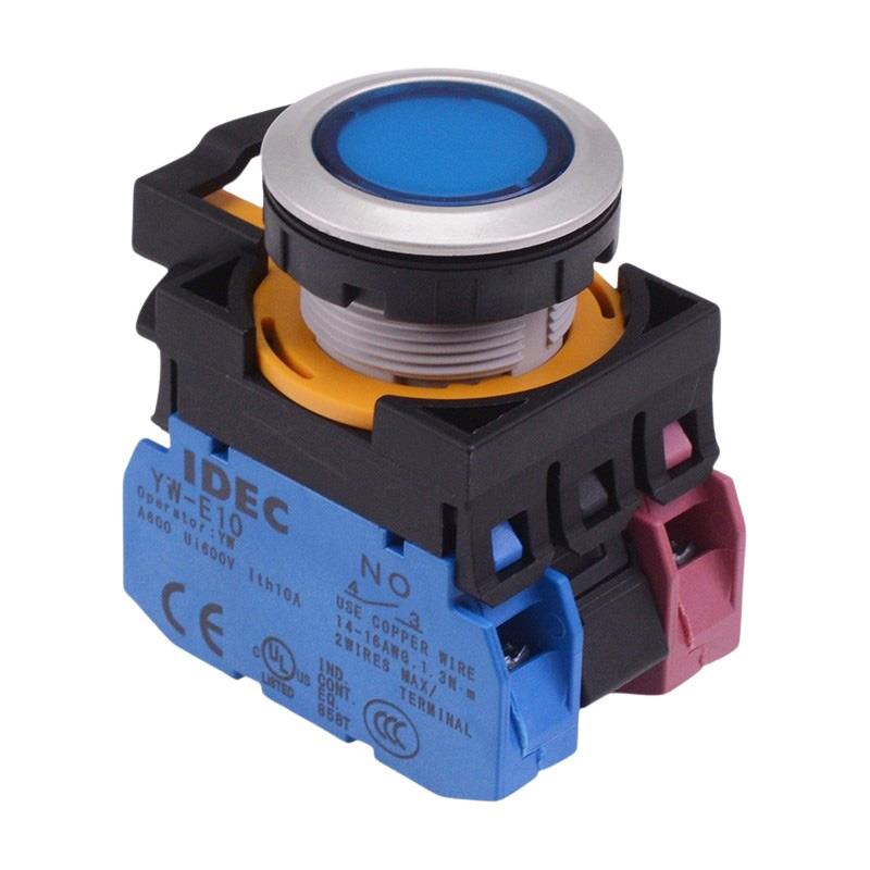 CW4L-A1E11Q4S Blue 24V illuminated Maintained Push Button Switch 1NO-1NC IP65 IDEC