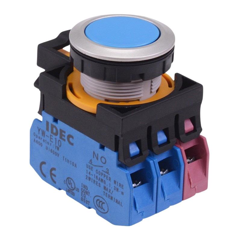 CW4B-M1E21S Blue Metallic Momentary Push Button Switch 2NO-1NC IP65 IDEC