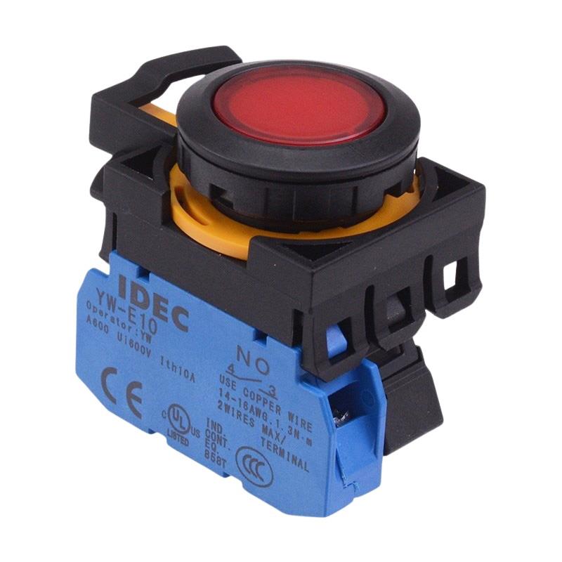 CW1L-A1E10Q4R Red 24V illuminated Maintained Push Button Switch 1NO IP65 IDEC