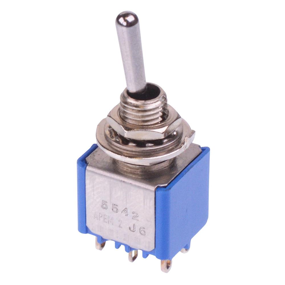5542A APEM On-(On) Momentary 6mm Miniature Toggle Switch DPDT 4A 30VDC