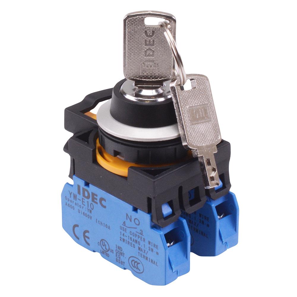 CW4K-2AE20 2 Position Metallic Maintained Key Switch2NO IP65 IDEC