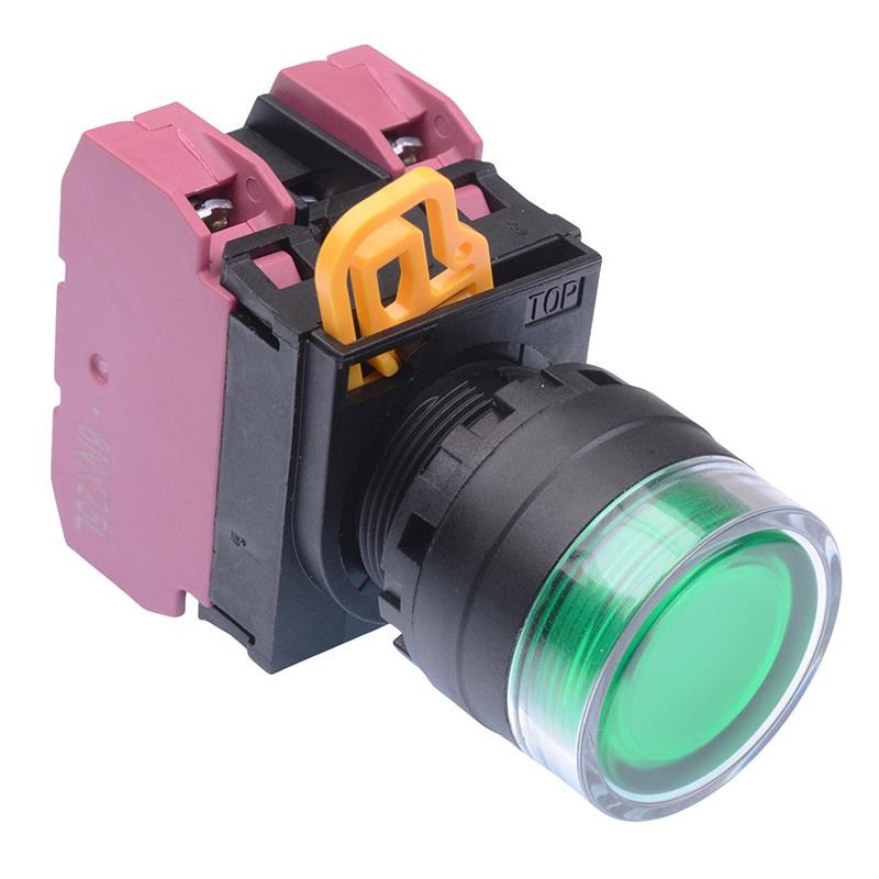 YW1L-AF2E02Q4G Green 24V illuminated 22mm Maintained Shrouded Push Button Switch 2NC IP65 IDEC