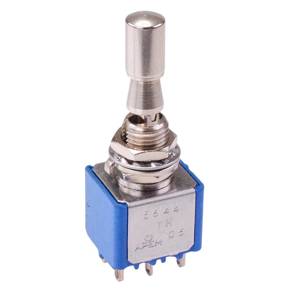 5644THA3V APEM On-On-On Locking 6.35mm Miniature Toggle Switch DPDT 4A 30VDC
