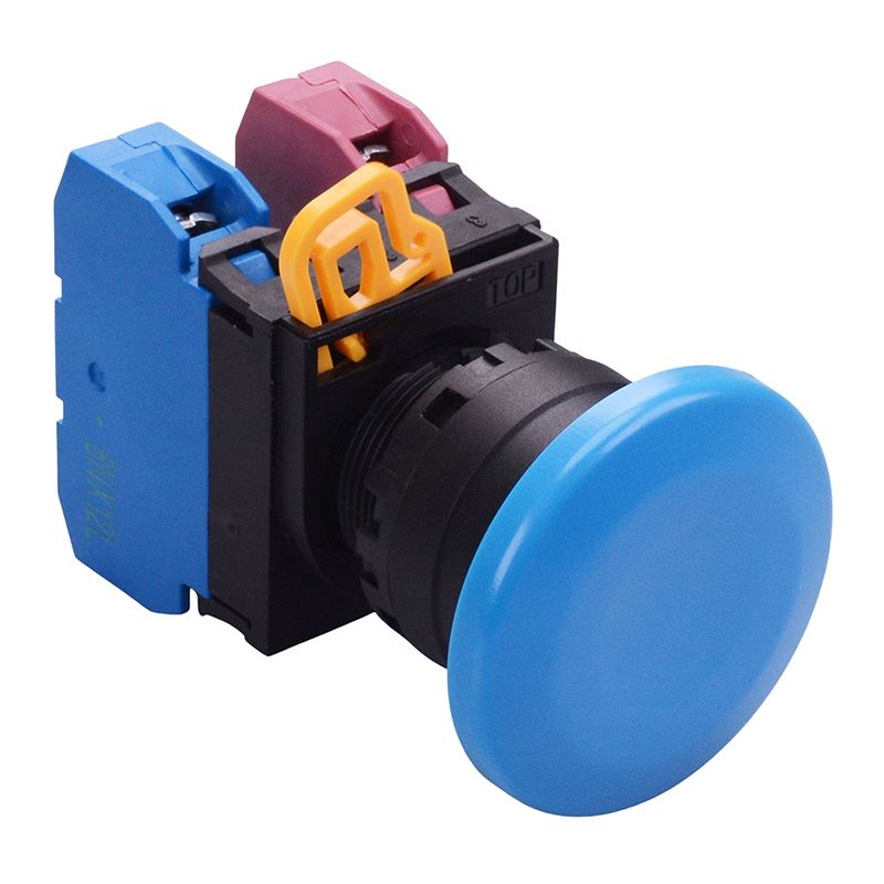 YW1B-M4E11S Blue 22mm Mushroom Momentary Push Button Switch 1NO-1NC IP65 IDEC