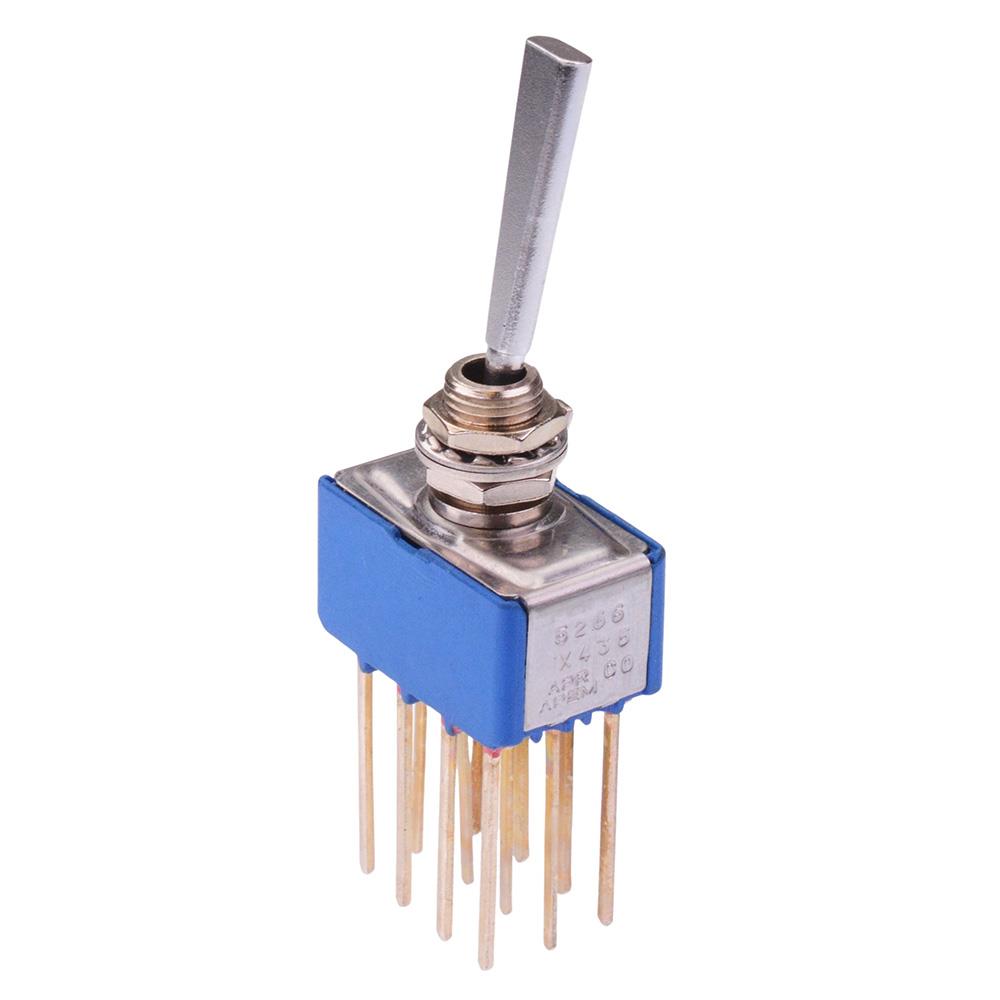 5266A8X435+U500 APEM On-On 6.35mm Miniature Toggle Switch 4PDT 4A 30VDC