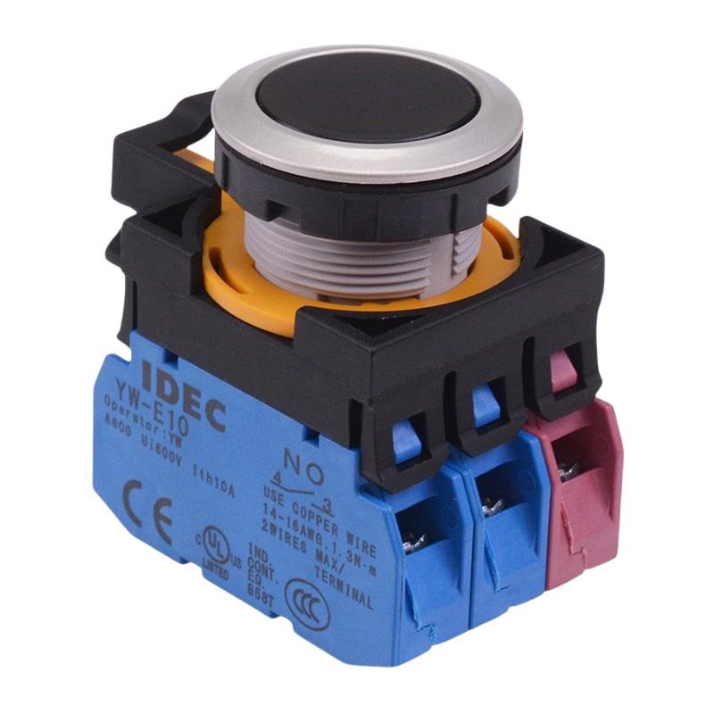 CW4B-M1E21B Black Metallic Momentary Push Button Switch 2NO-1NC IP65 IDEC