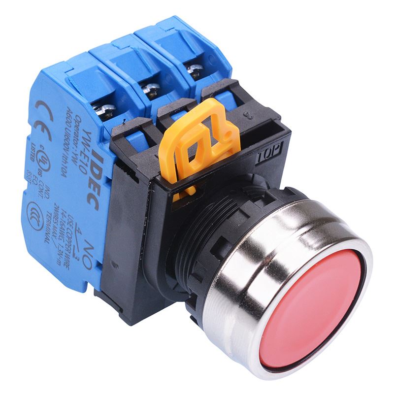 YW4B-M1E30R Red 22mm Metal Bezel Momentary Push Button Switch 3NO IP65 IDEC