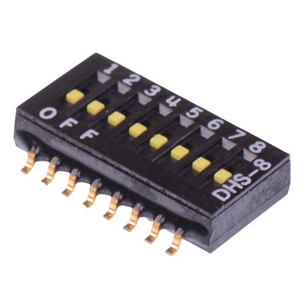 DHS8SR/TC APEM 8-Way Surface Mount 1.27mm DIP Switch SPST