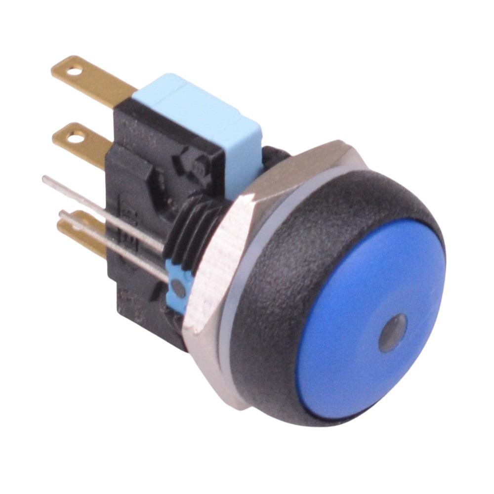 IRR7Z2B2L0B APEM Blue LED Round 16mm Momentary NO/NC Push Button Switch SPDT 5A IP67