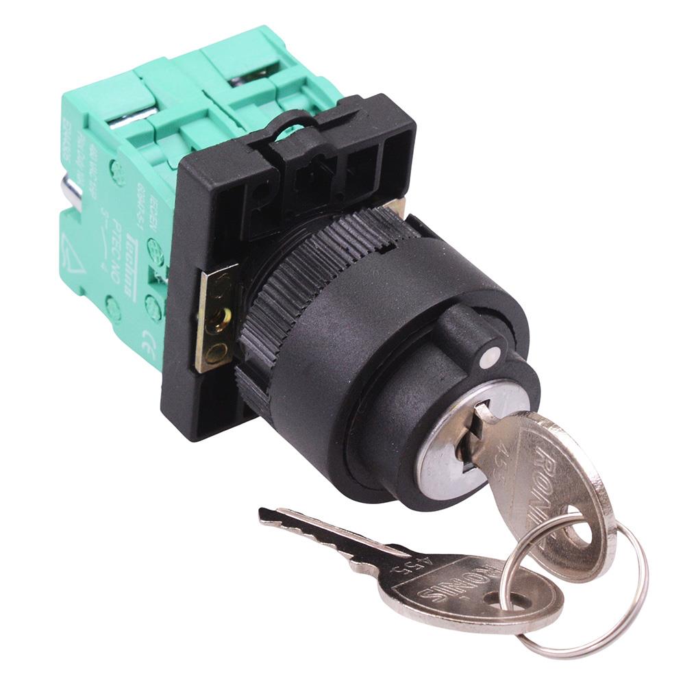 Techna PtecK2CRL 2 Position Plastic Key Switch 10A 2NO