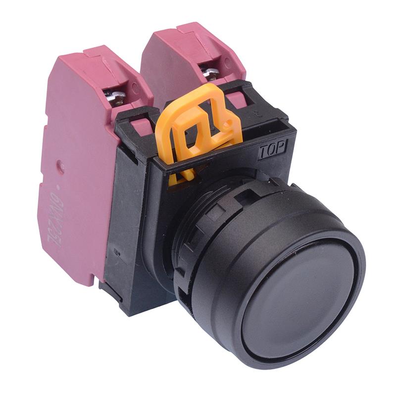 YW1B-M1E02B Black 22mm Momentary Push Button Switch 2NC IP65 IDEC