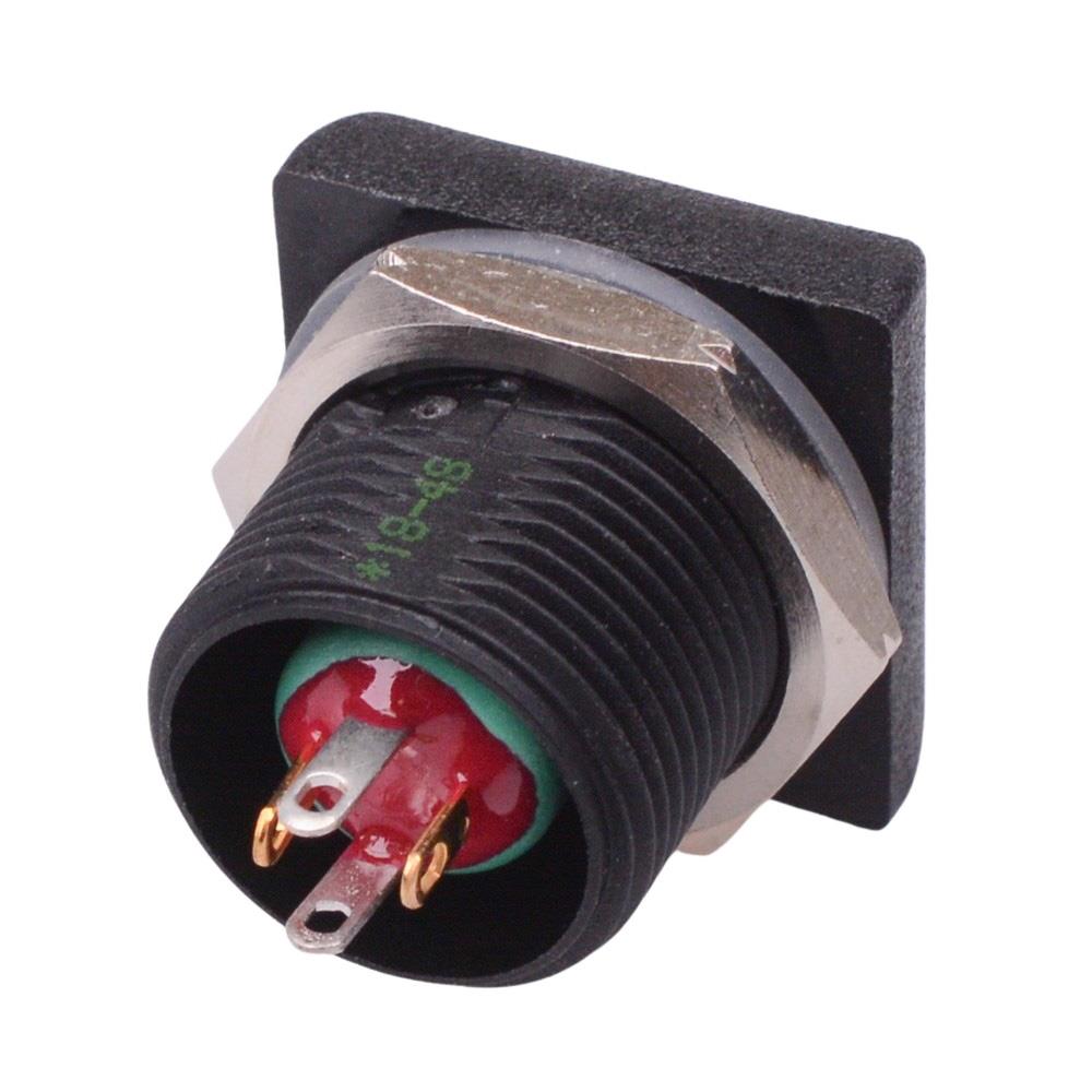 IRC3S422L0G APEM Green LED Black Button Square 16mm Momentary NO Push Button Switch IP67