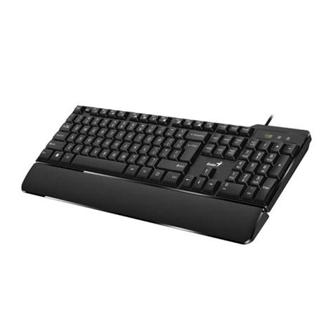 Genius KB-100XP UK QWERTY USB Wired Keyboard With Palm Rest, Black