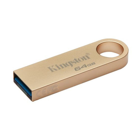 Kingston 64GB DataTraveler SE9 G3 Flash Drive, USB 3.2 Gen1, Metal Gold Casing