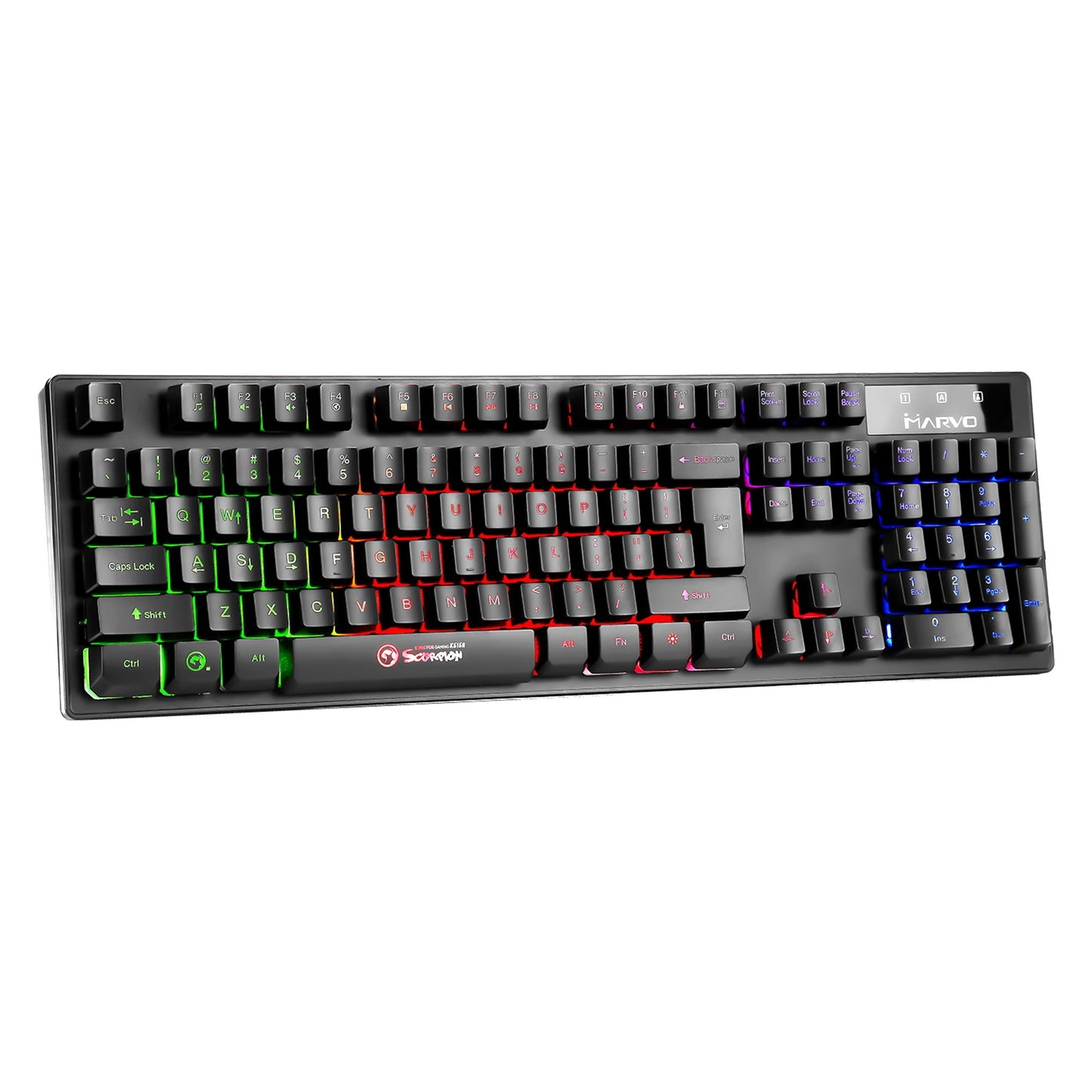 Marvo Scorpion K616A USB Gaming Keyboard, 3 Colour LED Backlit