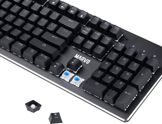 Marvo Scorpion KG909 Mechanical RGB Wired USB Gaming Keyboard, Blue Switches