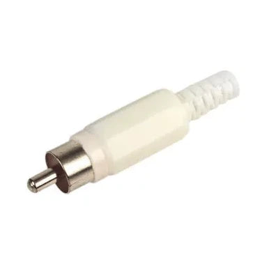 Phono RCA Male Connector Plug Nickel White