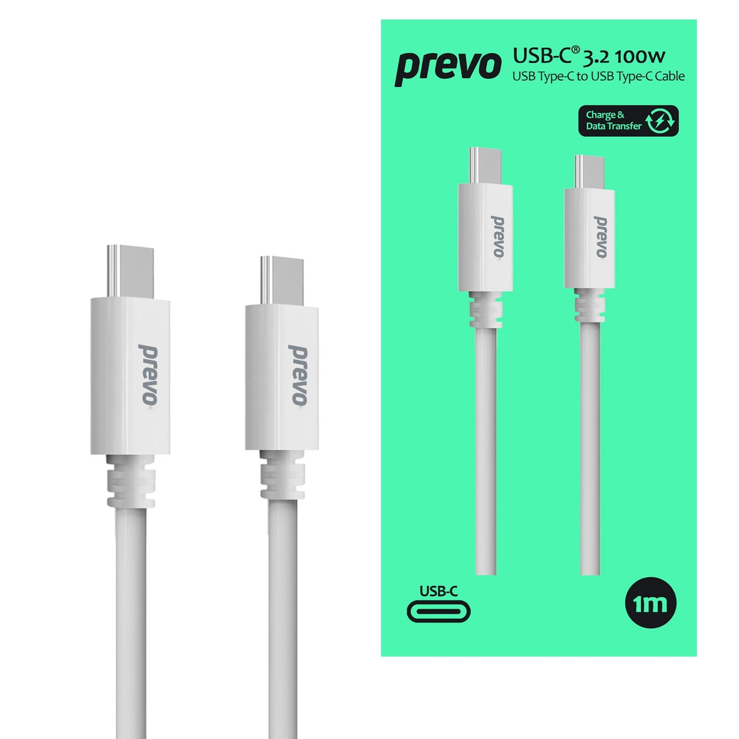 Prevo USB 3.2 100W Type-C to Type-C Cable, 20V/5A, 10GB/20GB/s