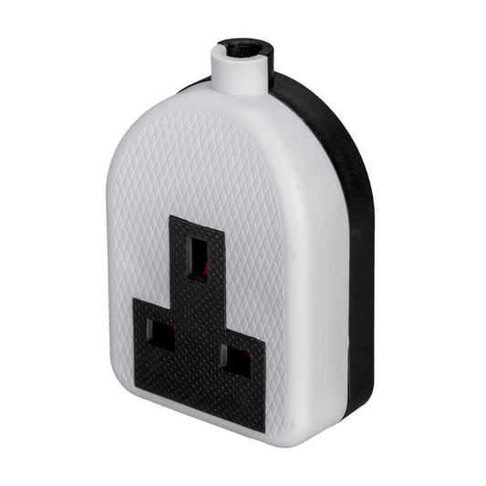 Rubber 13A Single UK Mains Trailing Socket, White