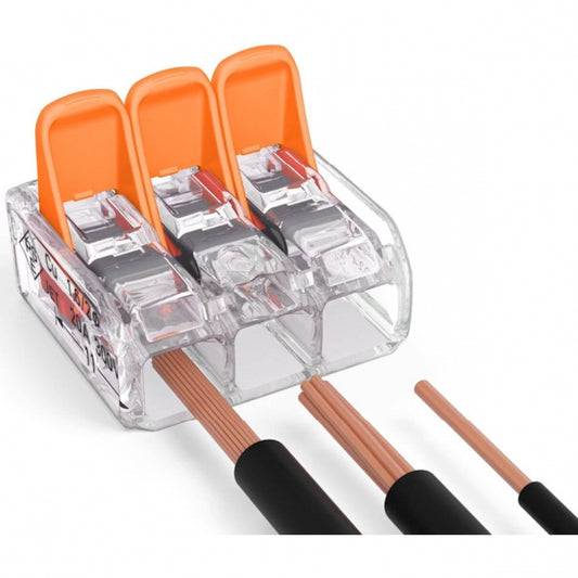 Wago 3 Way Splicing Connector with Lever Lock