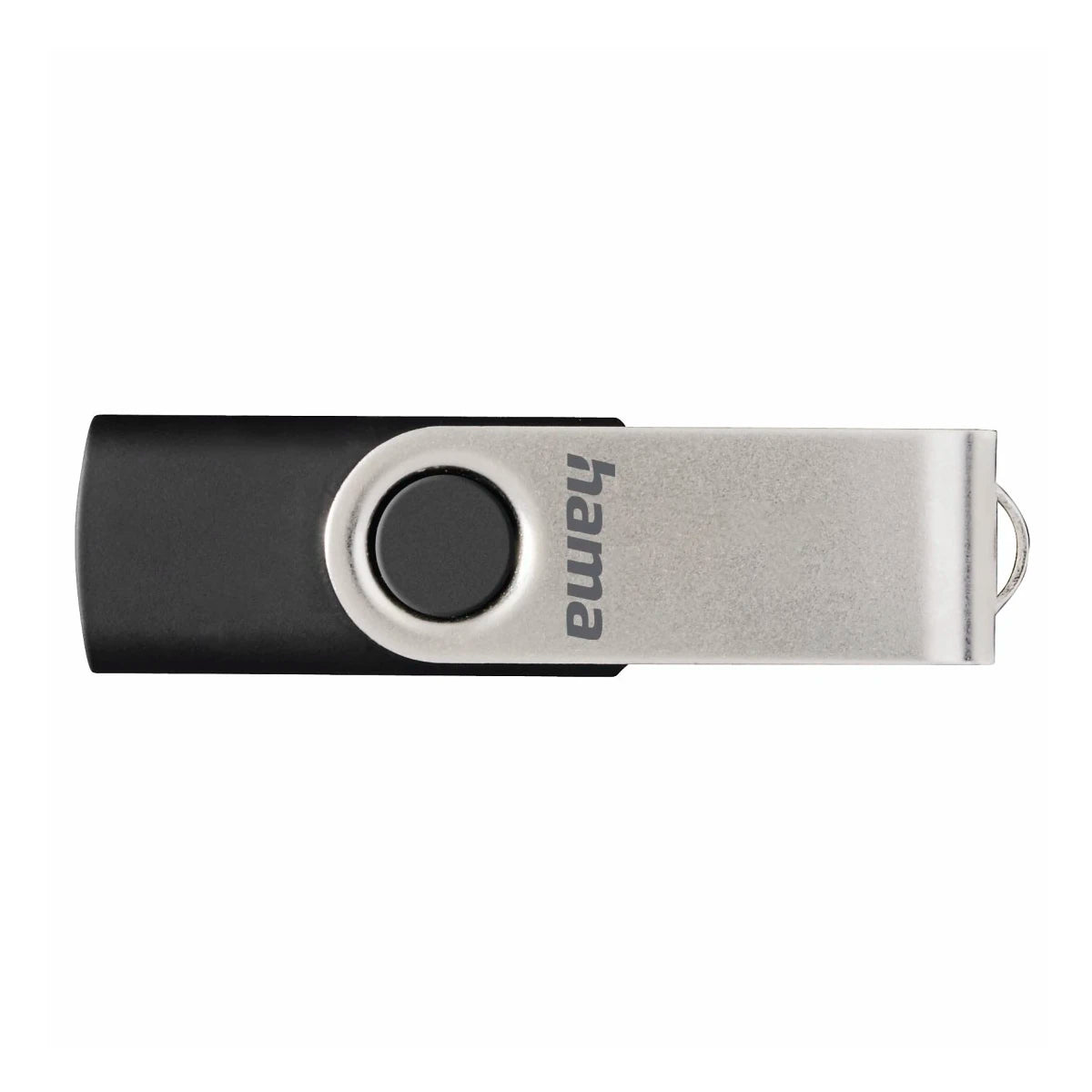 Hama Rotate 64GB USB Flash Drive, Rotating Cap, Black Silver