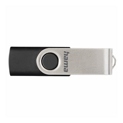 Hama Rotate 64GB USB Flash Drive, Rotating Cap, Black Silver