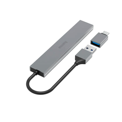 Hama Slim 4-Port USB-C 3.2 Hub, 5 Gbit/s with USB-C Adapter
