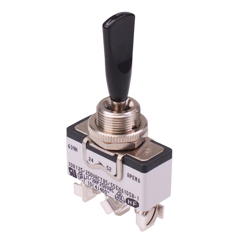639HX2595 On-Off-On Black Duckbill Lever 12mm Toggle Switch SPDT 15A APEM