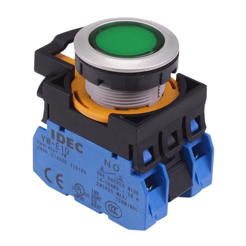 CW4L-A1E20Q3G Green 12V illuminated Maintained Push Button Switch 2NO IP65 IDEC